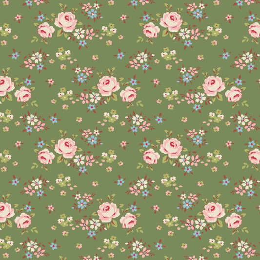 Tilda Creating Memories Winter Reds & Greens Fabric Collection Grace Green Authentic Premium 100% Cotton Fabrics