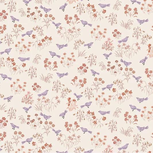 Poppie Cotton My Darling Deer Fabric Collection Little Bird on Wheat Authentic Premium 100% Cotton Fabrics
