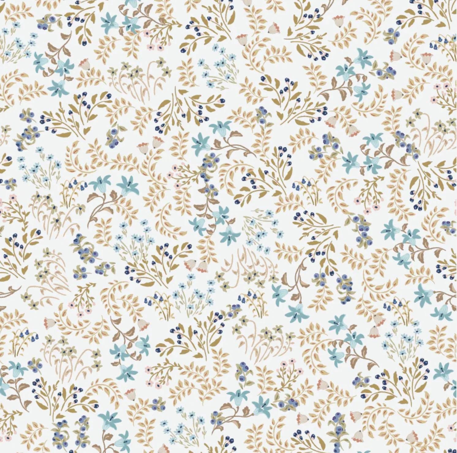 Poppie Cotton My Darling Deer Fabric Collection Wildflower on Sky Authentic Premium 100% Cotton Fabrics