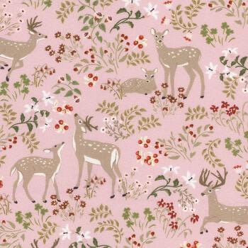 Poppie Cotton My Darling Deer Fabric Collection Darling on Blush Authentic Premium 100% Cotton Fabrics