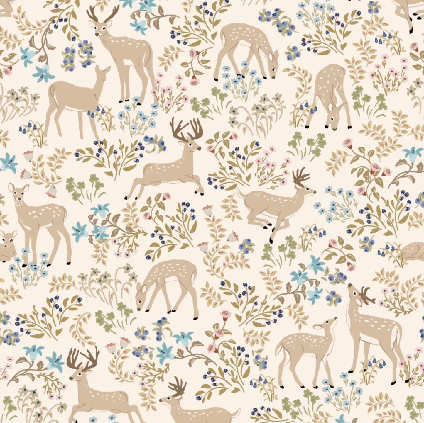 Poppie Cotton Little Star Baby Quilt Kit Featuring My Darling Deer Fabric Collection Finished Size: 40"x40"
