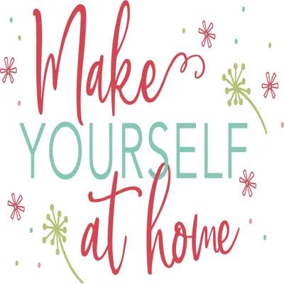 Maywood Studio Kimberbell Make Yourself at Home Fabric Collection Furniture Toss on White 100% Cotton