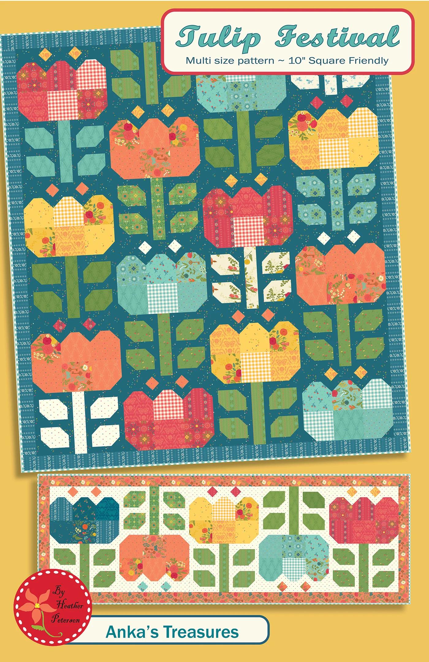 Anka's Treasures Tulip Festival Quilt Pattern ANK362 - 5 Size Variations Per Pattern
