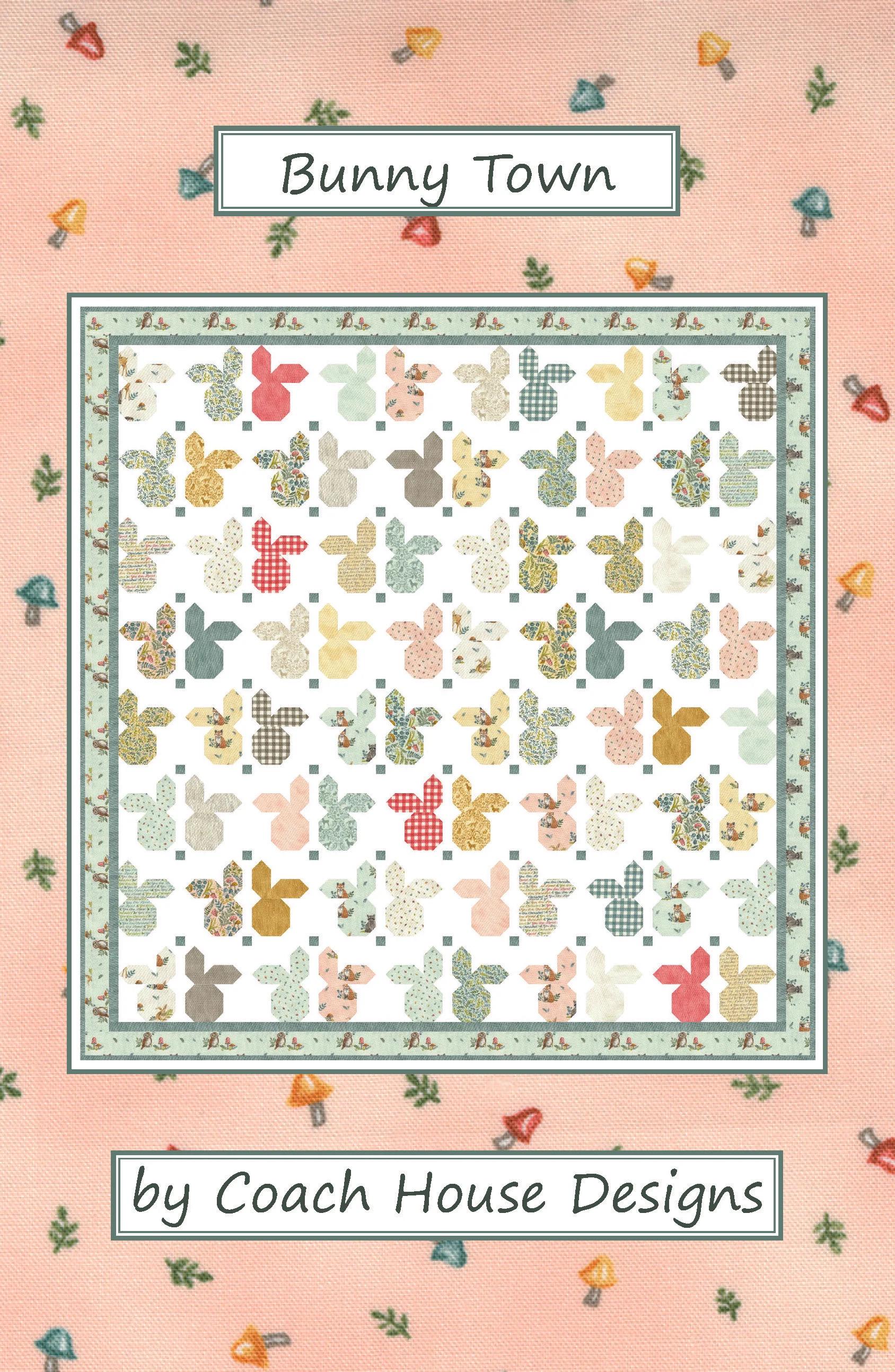 Coach House Designs Bunny Town Quilt Pattern Finished Size: 76"x78"
