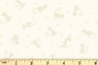 Lewis & Irene Tiny Tonals Fabric Collection Cats White on White TT6.1 Authentic Premium 100% Cotton Fabrics