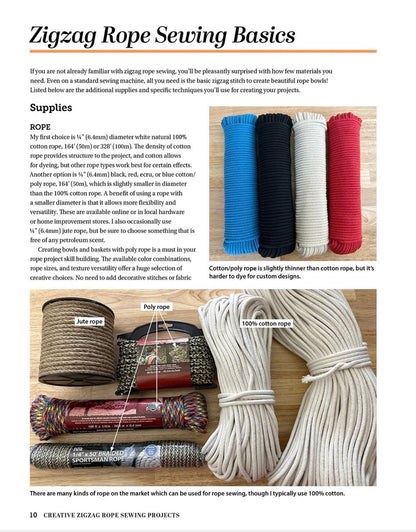 Landauer Publishing Denise Haar Creative Zigzag Rope Sewing Projects - 16 Projects & A Dozen Techniques for Making Bowls, Totes, and More