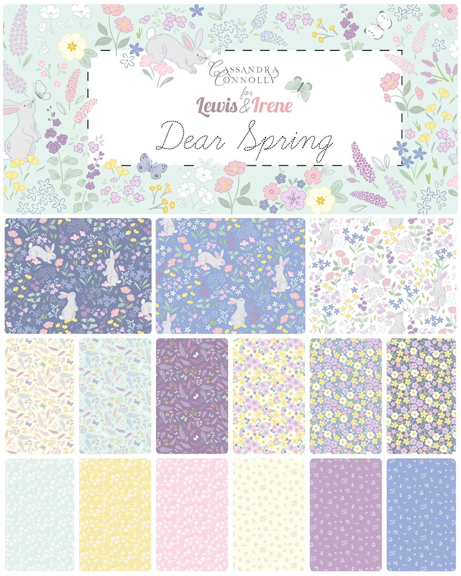 Lewis & Irene Dear Spring Fabric Collection Spring Symphony on Dark Dusky Purple CC67.3 Authentic Premium 100% Cotton Fabrics
