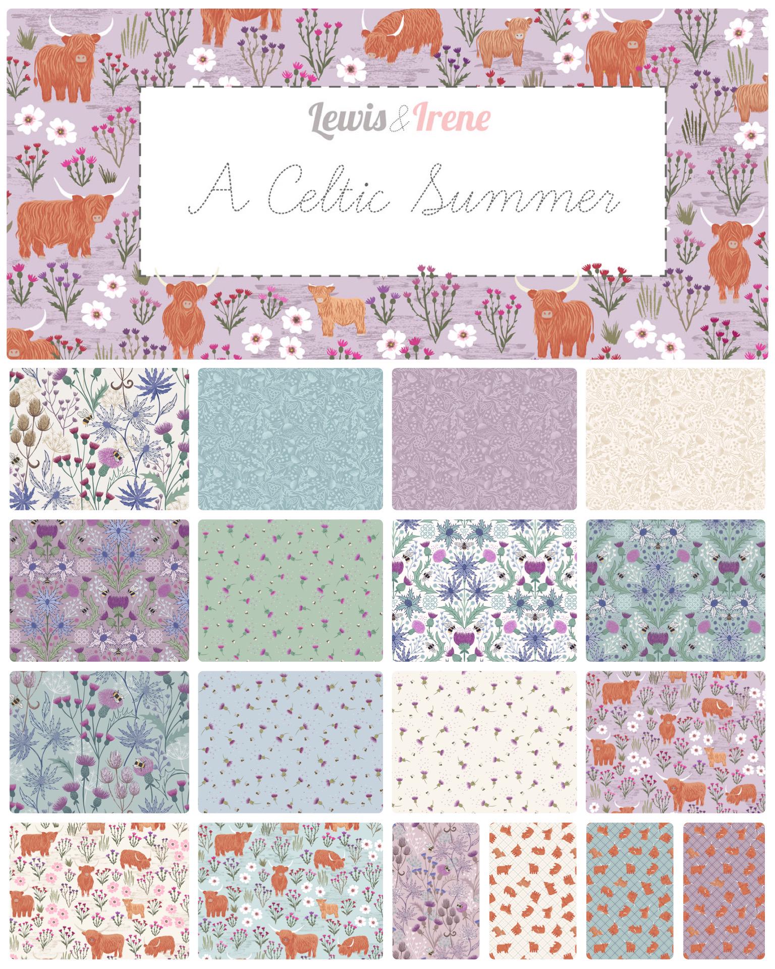 Lewis & Irene A Celtic Summer Fabric Collection Highlands Check Heather A992C