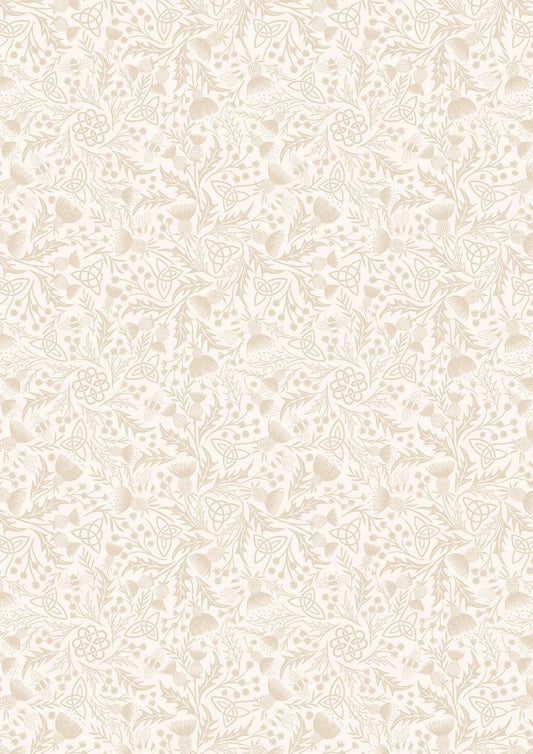 Lewis & Irene A Celtic Summer Fabric Collection Celtic Thistle Cream on Cream 990A Authentic Premium 100% Cotton Fabrics
