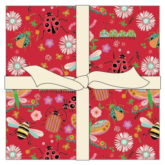 Poppie Cotton "Hey Love Bug" Fabric Collection 42 pc 5" Stacker Authentic Premium 100% Cotton Quilt Shop Quality Fabrics
