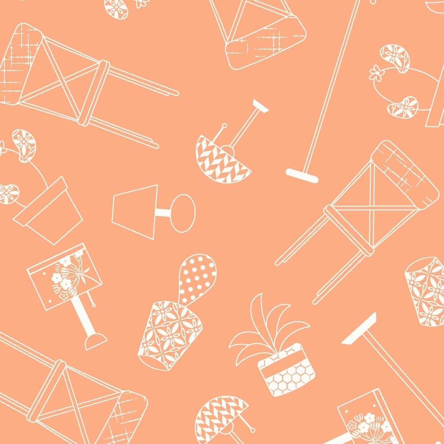 Maywood Studio Kimberbell Make Yourself at Home Fabric Collection Home Furnishings on Orange Authentic Premium 100% Cotton Fabric