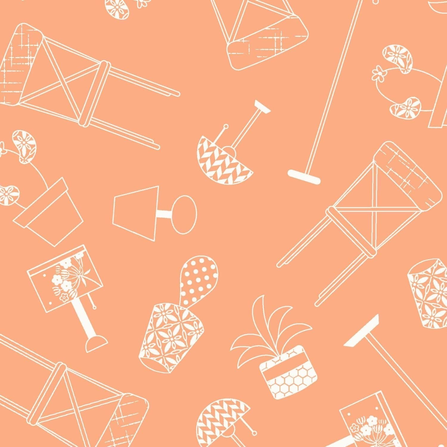 Maywood Studio Kimberbell Make Yourself at Home Fabric Collection Home Furnishings on Orange Authentic Premium 100% Cotton Fabric