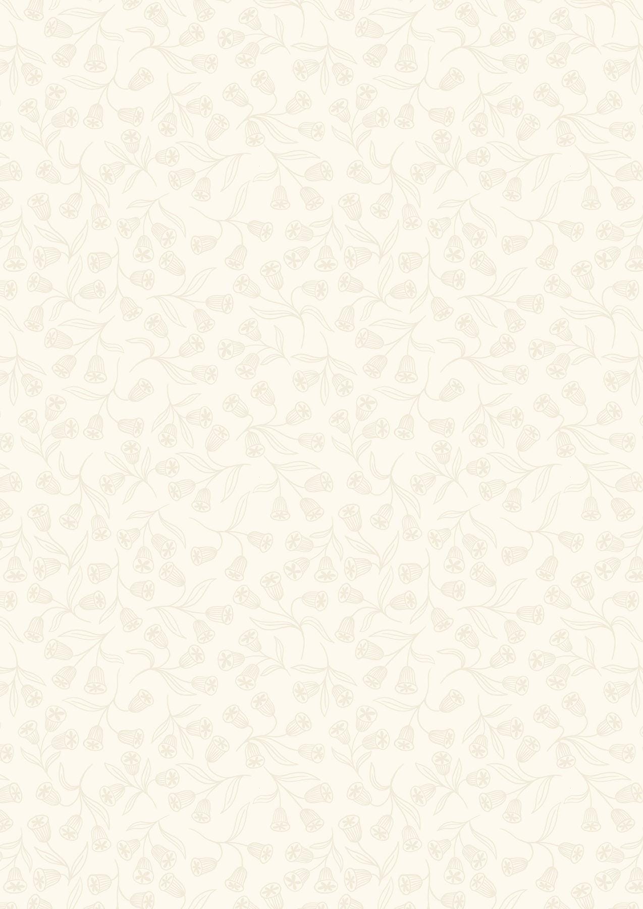 Lewis & Irene Tiny Tonals Fabric Collection Bell Flowers Dark Cream on Cream TT7.2 Authentic Premium 100% Cotton Fabrics