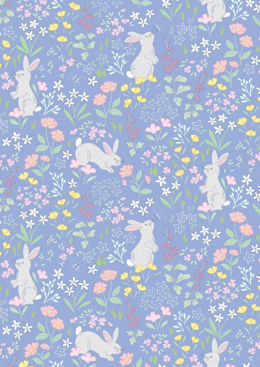 Lewis & Irene Dear Spring Fabric Collection Chasing Tails on Dusky Mid Blue CC66.2 Authentic Premium 100% Cotton Quilt Shop Quality Fabrics