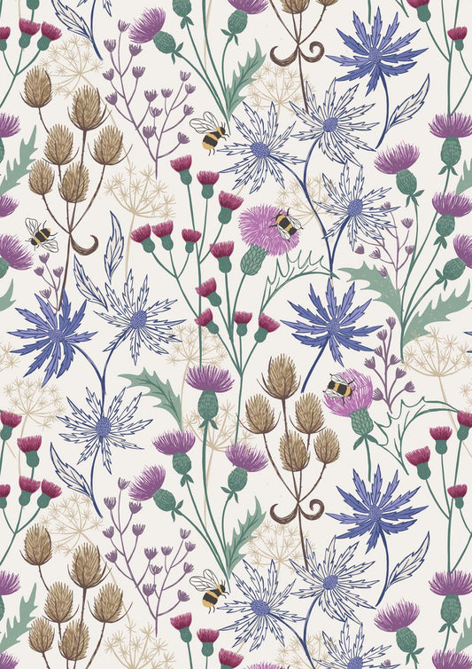Lewis & Irene A Celtic Summer Fabric Collection Celtic Floral on Cream 991A Authentic Premium 100% Cotton Fabrics
