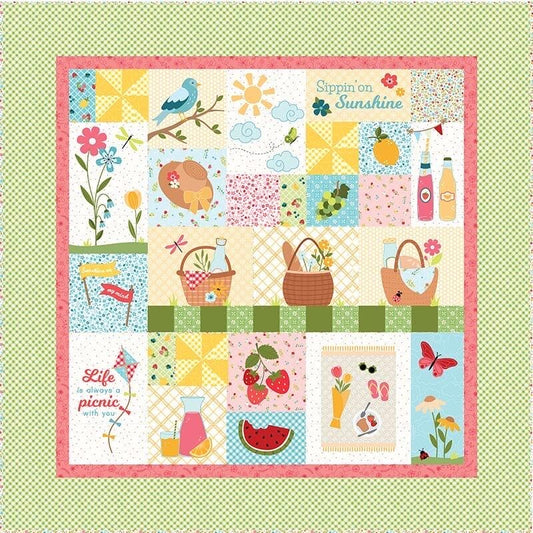 Kimberbell Sippin on Sunshine Quilt Collection (Options: Pattern, Embellishment Kit, Fabric Kit, Thread Set)