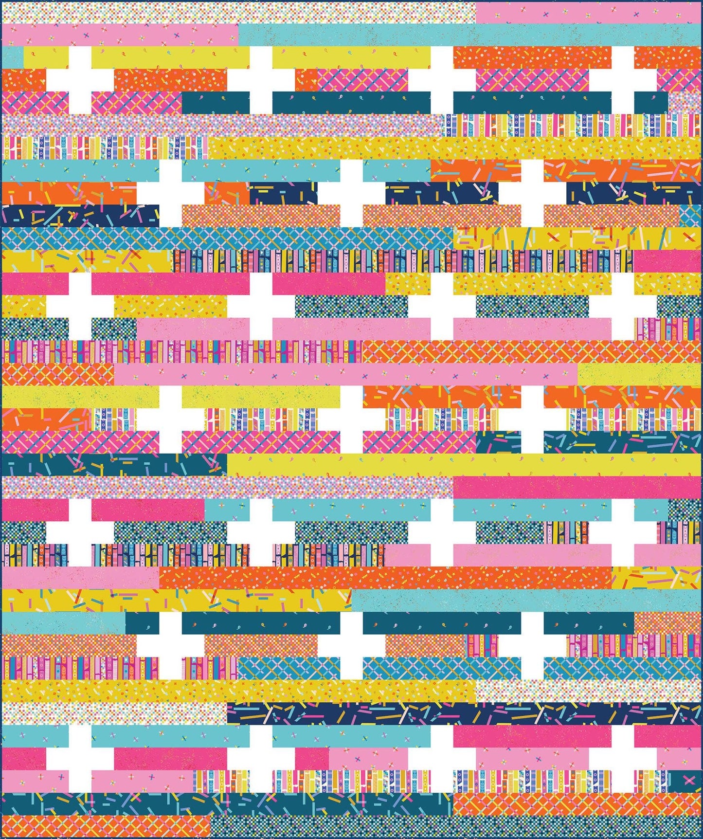 Modernly Morgan Jelly Plus Quilt Pattern Finished Size: 62"x74"