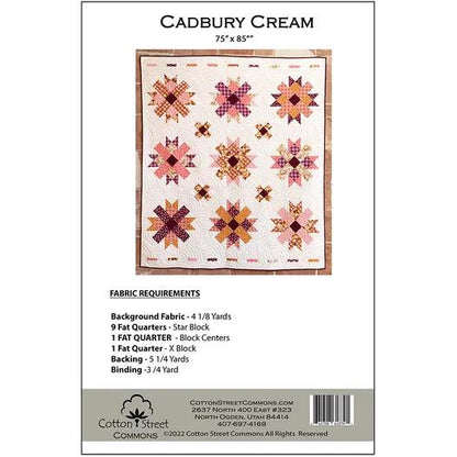 DIGITAL DOWNLOAD Cotton Street Commons Cabury Cream Quilt Pattern Finished Size 75"x85"