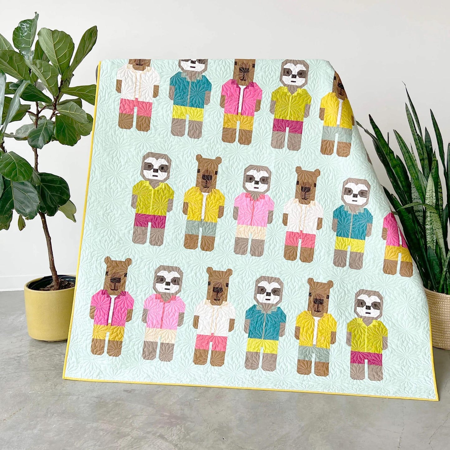 Elizabeth Hartman Capybara & Sloth Quilt Pattern EH-079 - 3 Size Variations Per Pattern