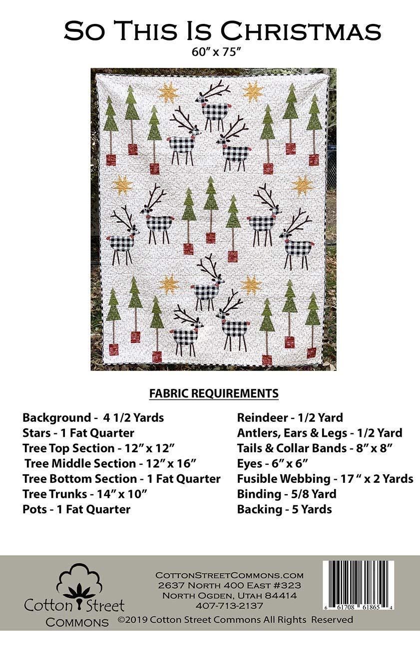 DIGITAL DOWNLOAD Cotton Street Commons So This is Christmas Quilt Pattern Finished Size 60"x75"