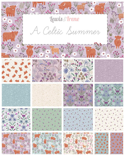 Lewis & Irene A Celtic Summer Fabric Collection 17pc Fat Quarter Bundle + Bonus Pillow Panel Authentic Premium 100% Cotton Fabrics
