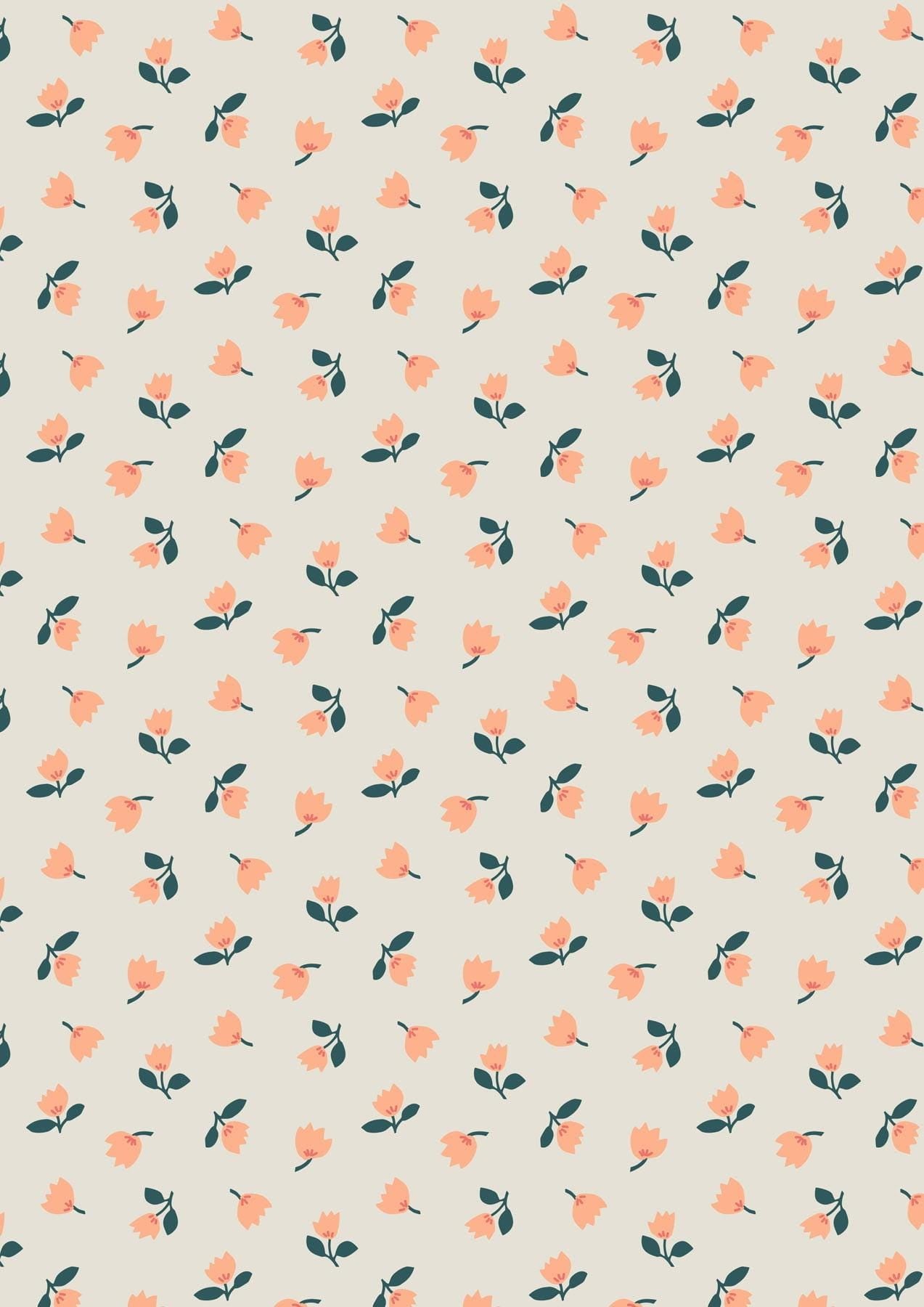 Lewis & Irene Folk Floral Fabric Collection Little Flowers on Cream Authentic Premium 100% Cotton Quilt Shop Quality Fabrics