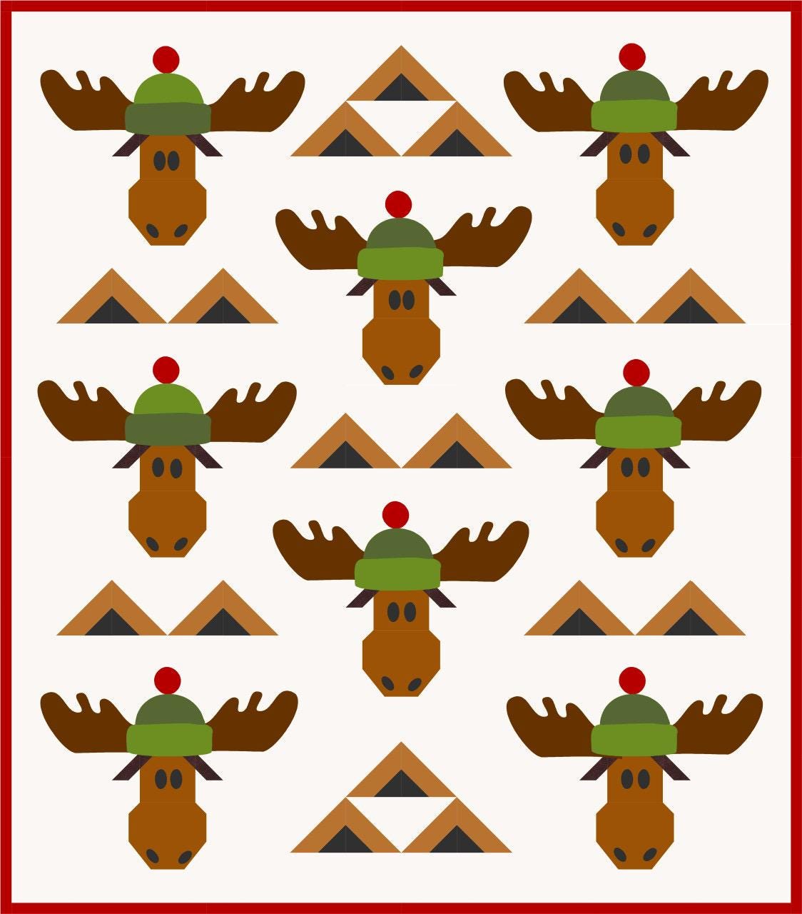 Cotton Street Commons Chocolate Moose Quilt Pattern Finished Size 70"x80"