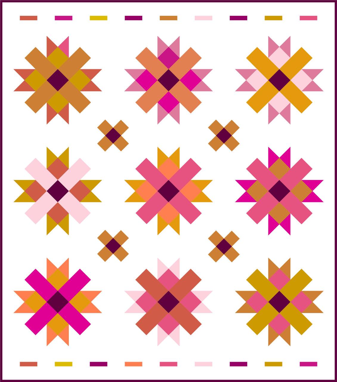Cotton Street Commons Cabury Cream Quilt Pattern Finished Size 75"x85"