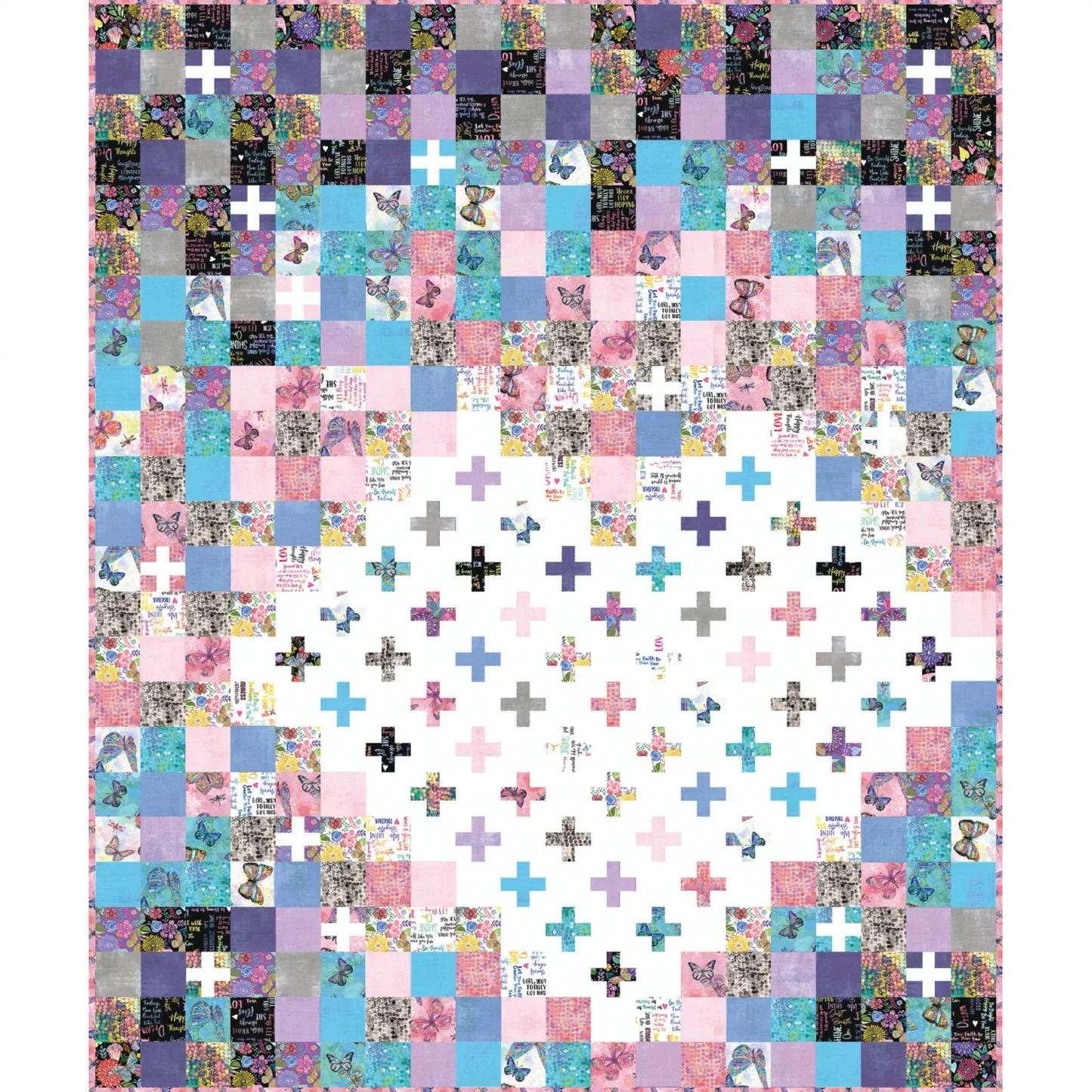 Cotton Street Commons Just Add Love Quilt Pattern Finished Size 70”x84”