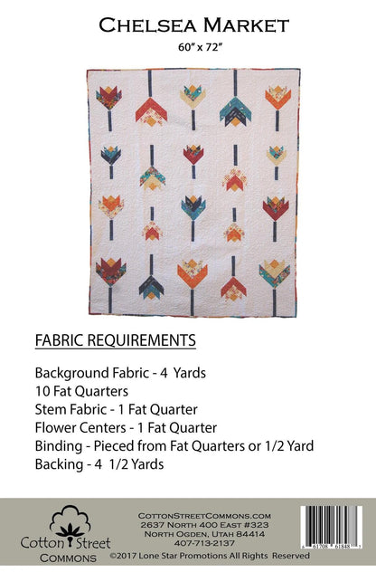 Cotton Street Commons Chelsea Market Quilt Pattern Finished Size 60”x72”
