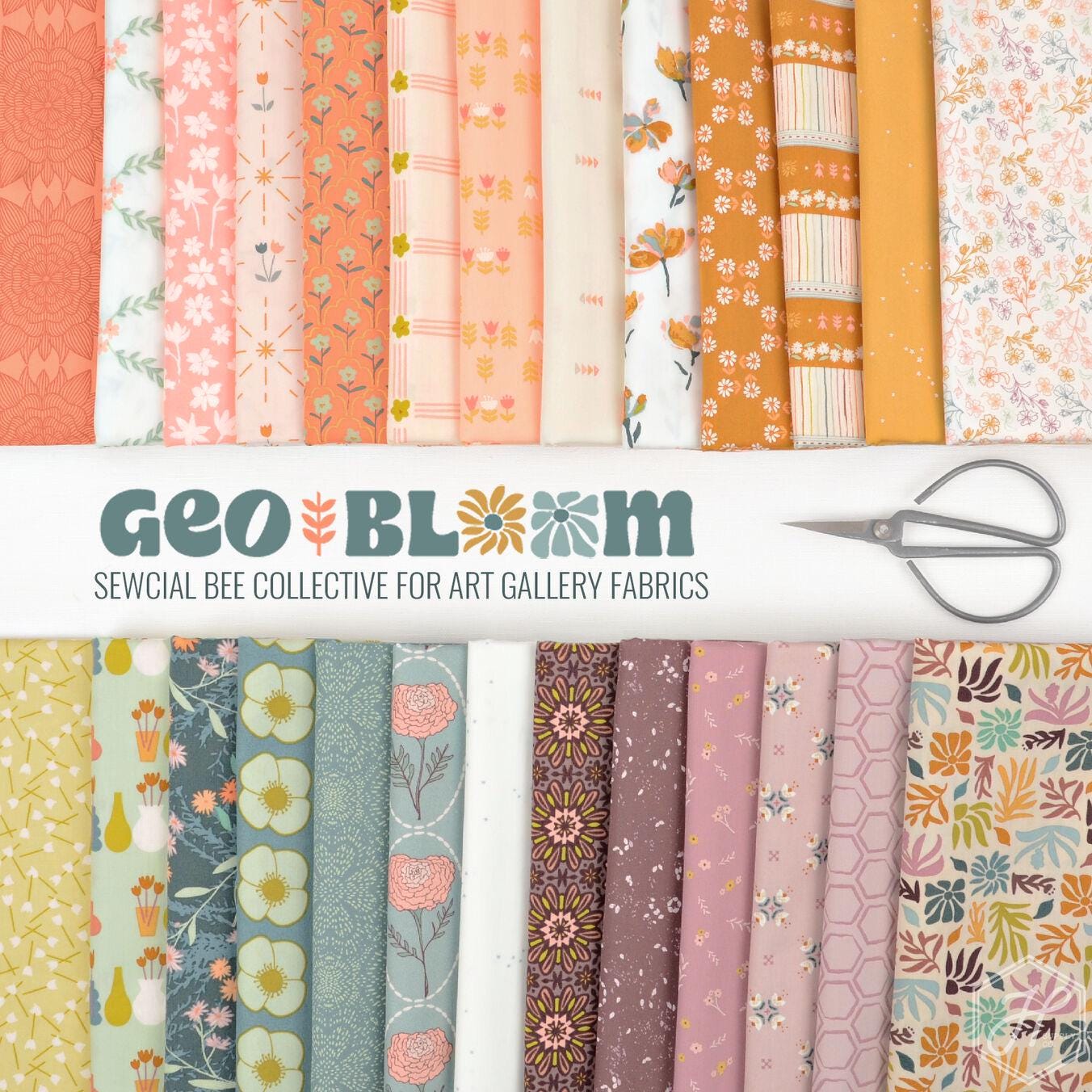 Art Gallery Wild Abundance Quilt Kit Featuring Sewcial Bee Collective GeoBloom Fabric Collection Authentic Premium 100% Cotton Fabrics