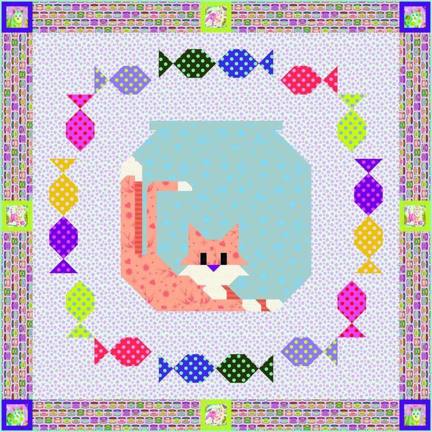 Art East Quilting Co. Gone Fishing Quilt Pattern AEGF0324 Finished Size: 90"x90"