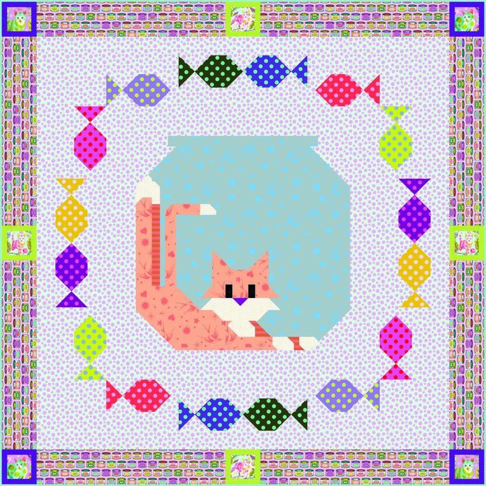 Art East Quilting Co. Gone Fishing Quilt Pattern AEGF0324 Finished Size: 90"x90"