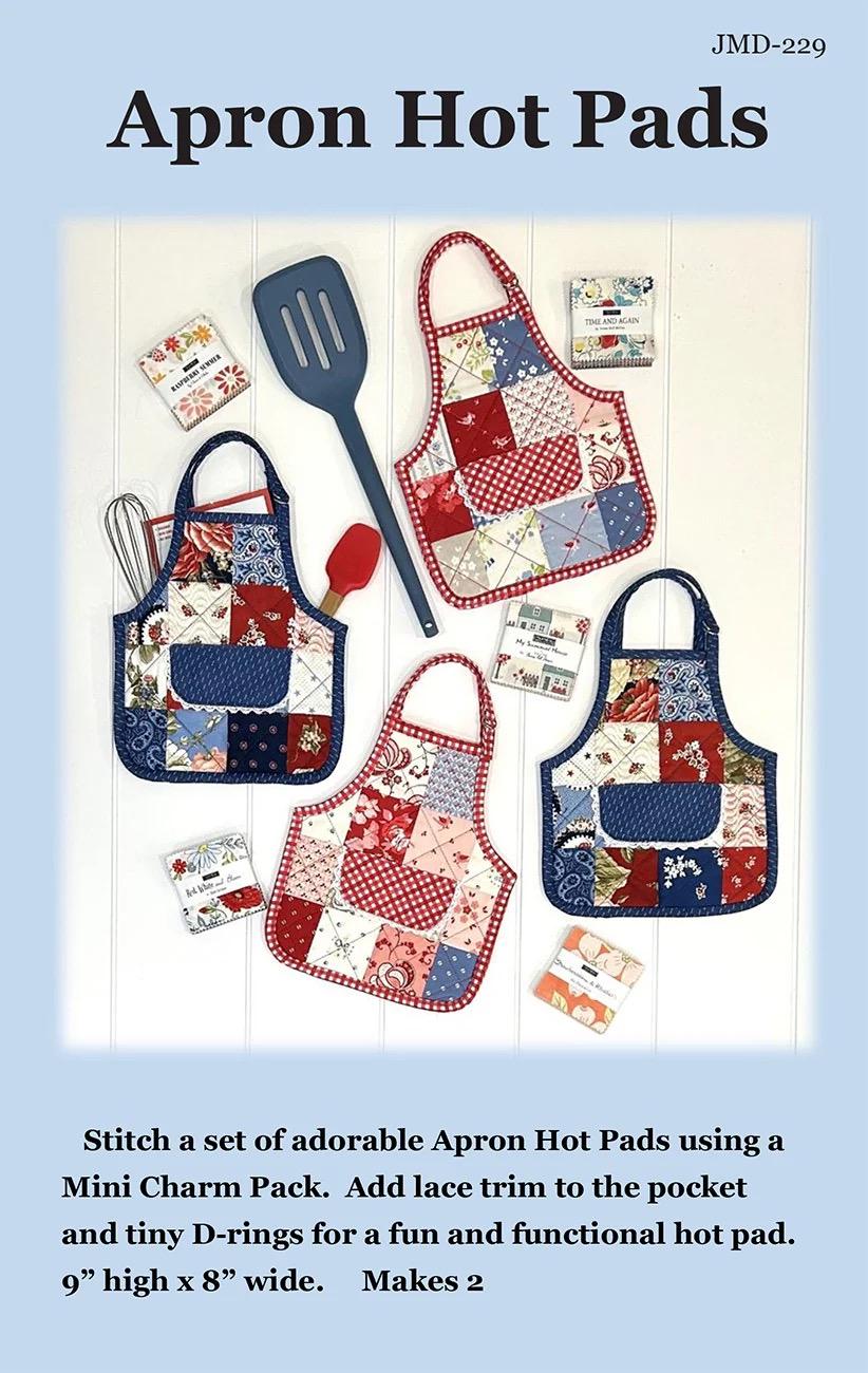 J. Minnis Design Studio Apron Hot Pads Pattern - Opt Acrylic Template Available JMD-229e