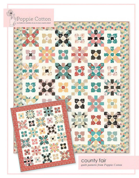 Poppie Cotton County Fair Quilt Pattern PHP1973 Finished Size: 60"x70"