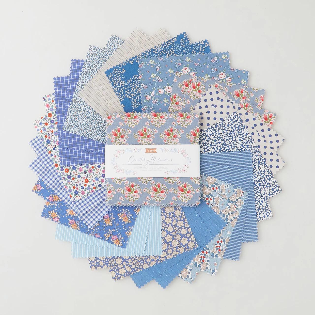 Tilda Creating Memories Summer and Ocean Blues Fabric Collection 16pc Fat Eight Bundle Authentic Premium 100% Cotton Fabrics