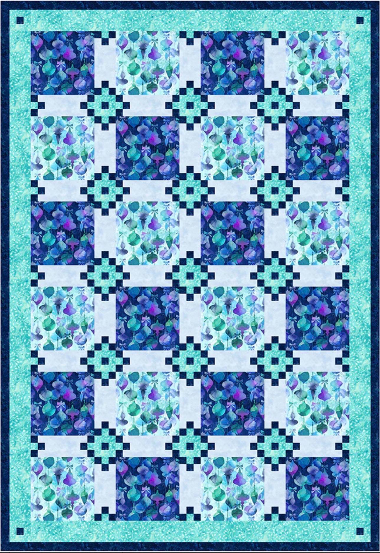 Fabric Cafe Harbor View Quilt Pattern - Uses Only 5 Yards of Fabric Finished Size: 53"x77"