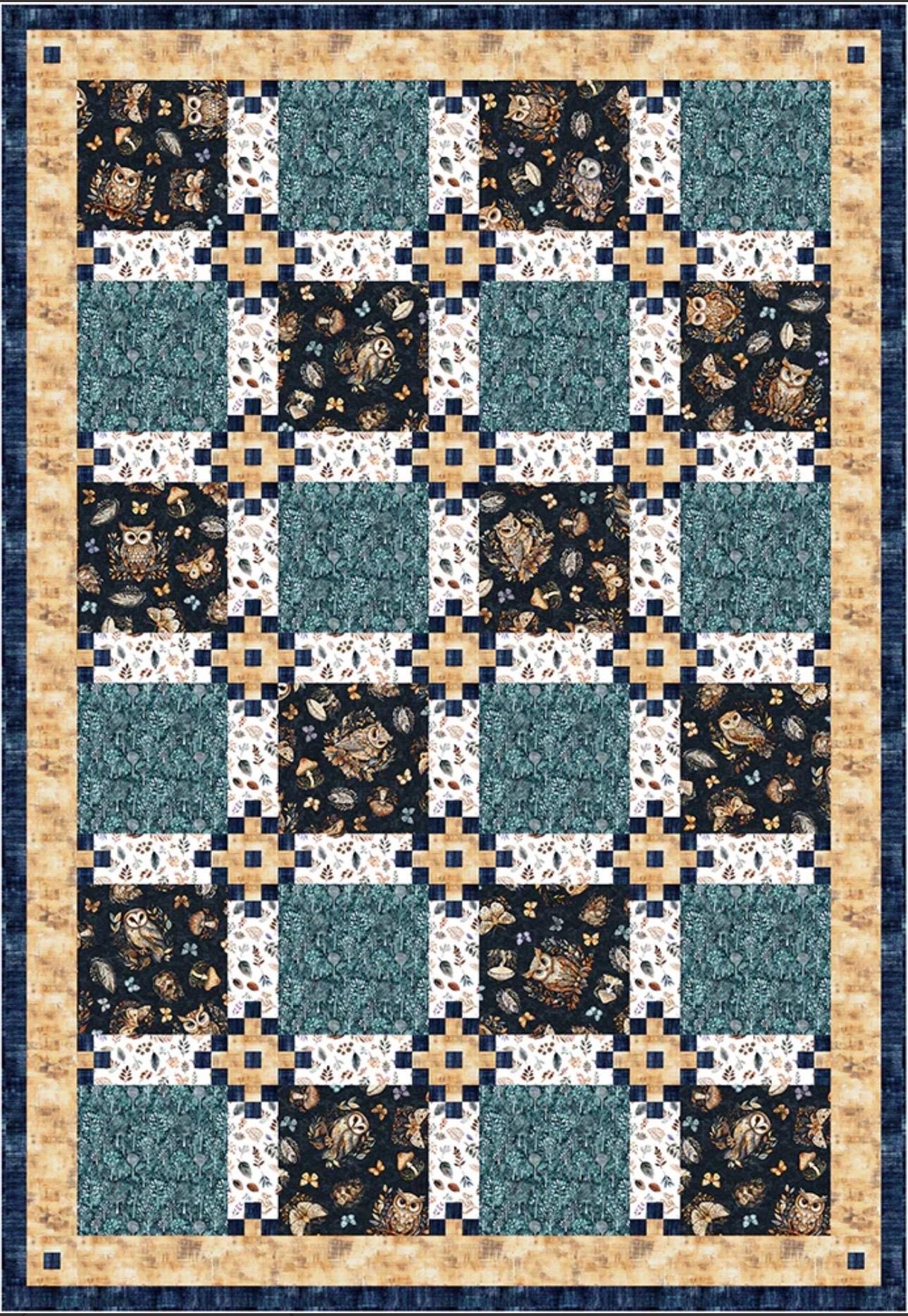 Fabric Cafe Harbor View Quilt Pattern - Uses Only 5 Yards of Fabric Finished Size: 53"x77"