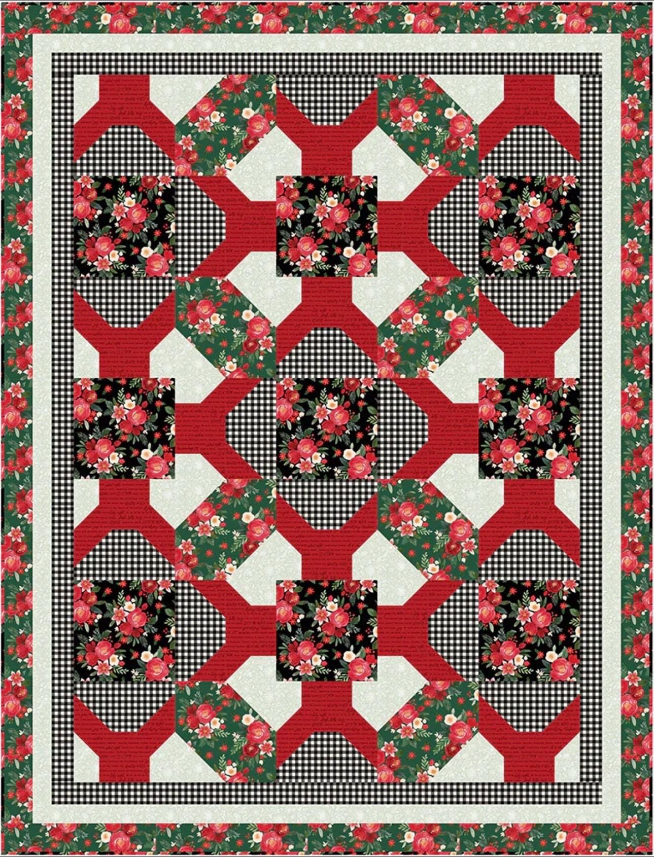 Fabric Cafe Boardwalk Quilt Pattern - Uses Only 5 Yards of Fabric Finished Size: 51"x67"