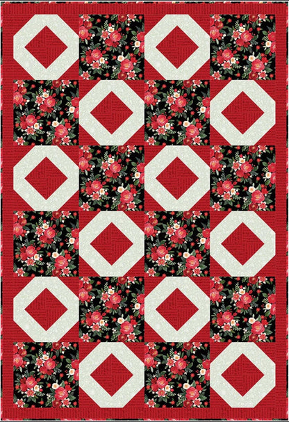 Fabric Cafe Shoreline Quilt Pattern - Uses Only 3 Yards of Fabric Finished Size: 39"x57"
