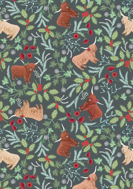 Lewis & Irene Celtic Christmas Fabric Collection Highlands on Iced Forest C130C Authentic Premium 100% Cotton Quilt Shop Quality Fabrics