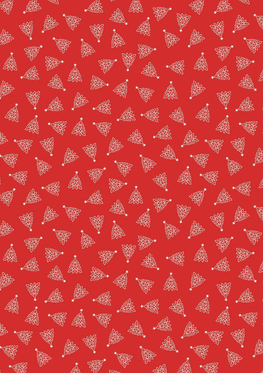 Lewis & Irene Celtic Christmas Fabric Collection Celtic Trees on Winter Red C131C Authentic Premium 100% Cotton Quilt Shop Quality Fabrics