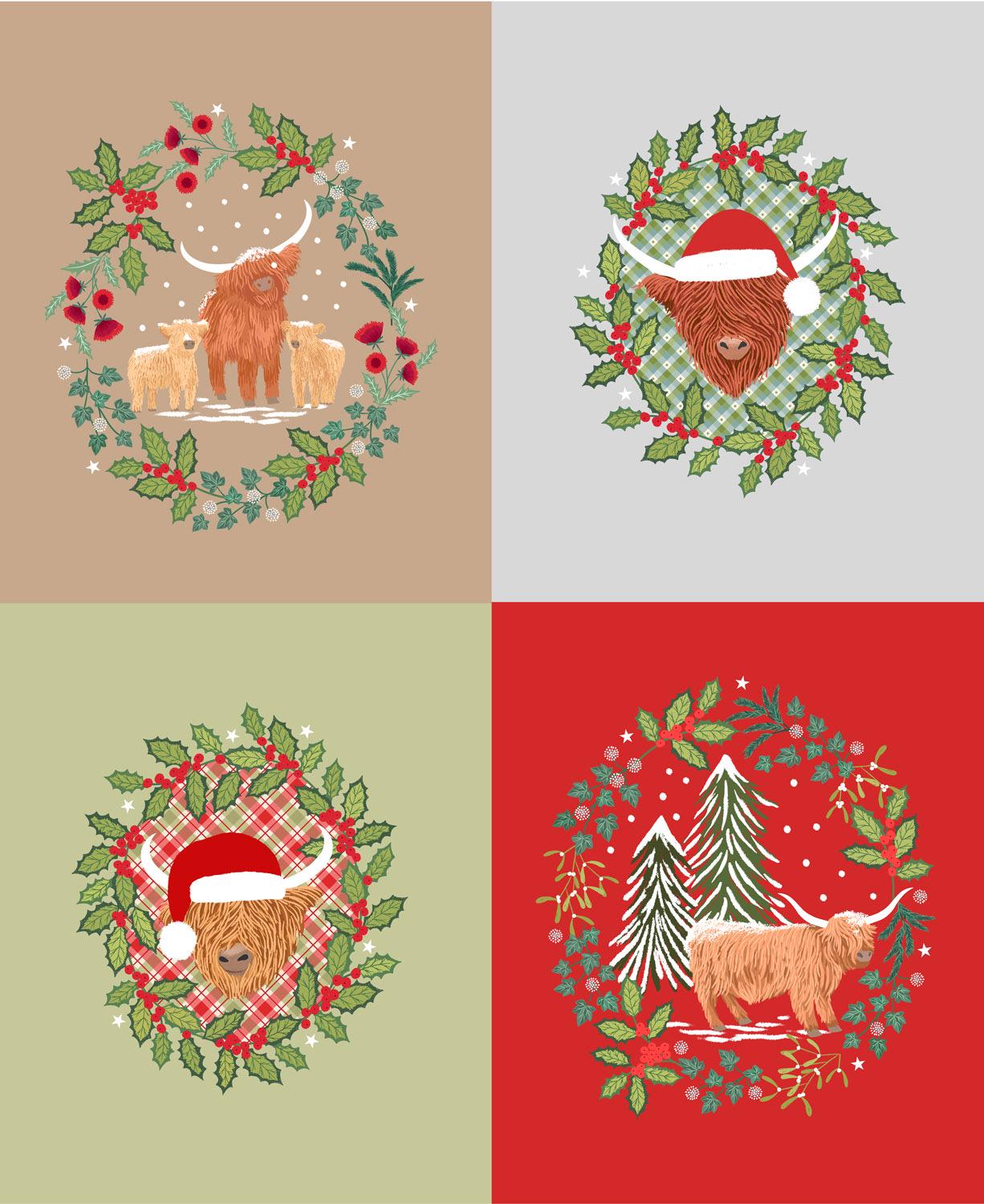 Lewis & Irene Celtic Christmas Fabric Collection 19pc Half-Yard Quarter Bundle (Includes Bonus One-Yard Pillow Panel)