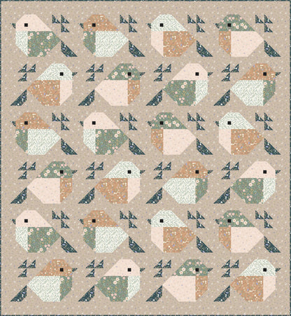 Limited Edition Pen + Paper Patterns Sparrows Quilt Kit Featuring Lewis & Irene Sky Garden Fabric Collection