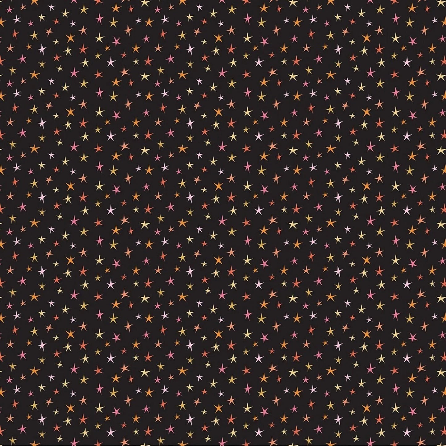 Poppie Cotton Kitty Loves Candy Fabric Collection Stars on Black
