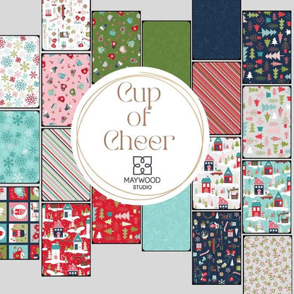 Maywood Studio Kimberbell Cup of Cheer Fabric Collection Houses on Red