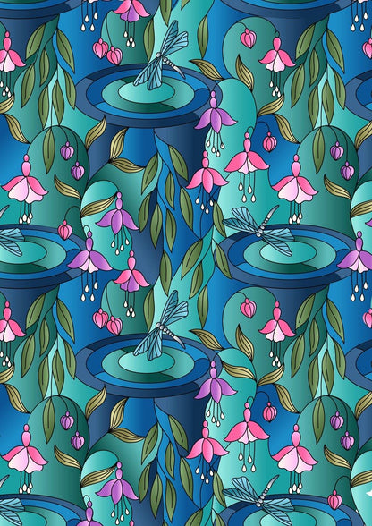 Lewis & Irene Reflections Fabric Collection Reflections Pools on Greens and Blues A511.1