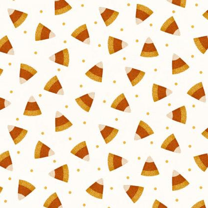 Maywood Studio Happy Jacks & Friends Flannel Fabric Collection Candy Corn on Cream MASF9402-E