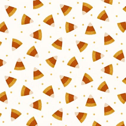 Maywood Studio Happy Jacks & Friends Flannel Fabric Collection Candy Corn on Cream MASF9402-E