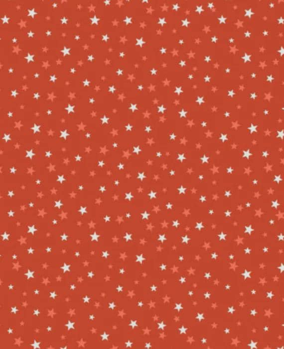 Glow-In-The-Dark Lewis & Irene Haunted House Fabric Collection Glowing Dark Stars on Orange A600.2